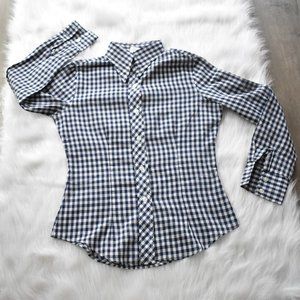 Vintage Blue Gingham Button Up Shirt